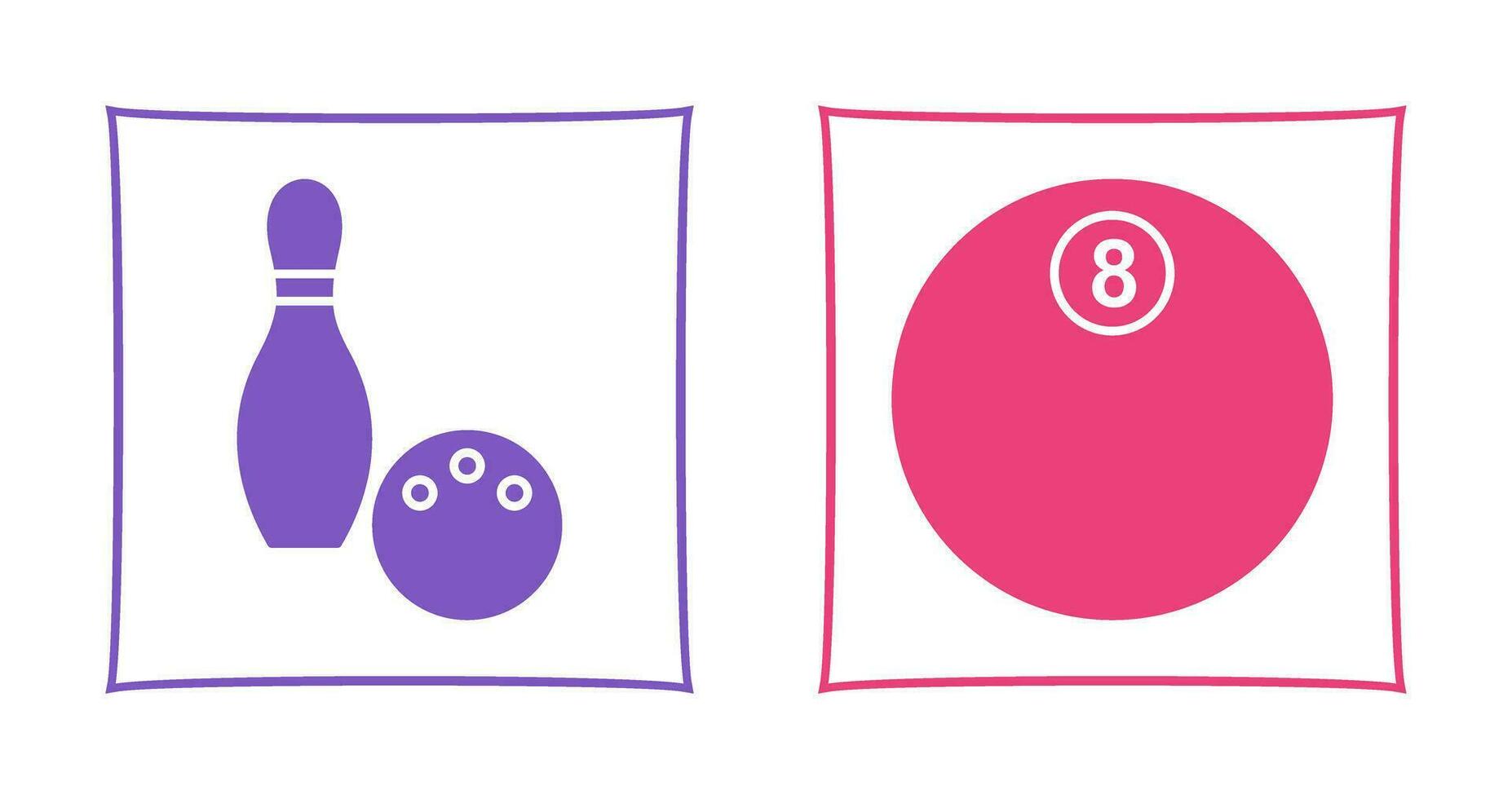 Bowling and Eight Ball Icon vector