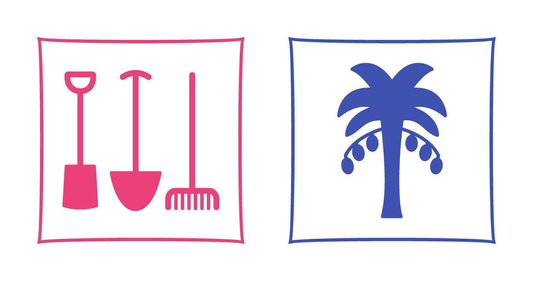 Gardening Tools and Palm tree Icon vector