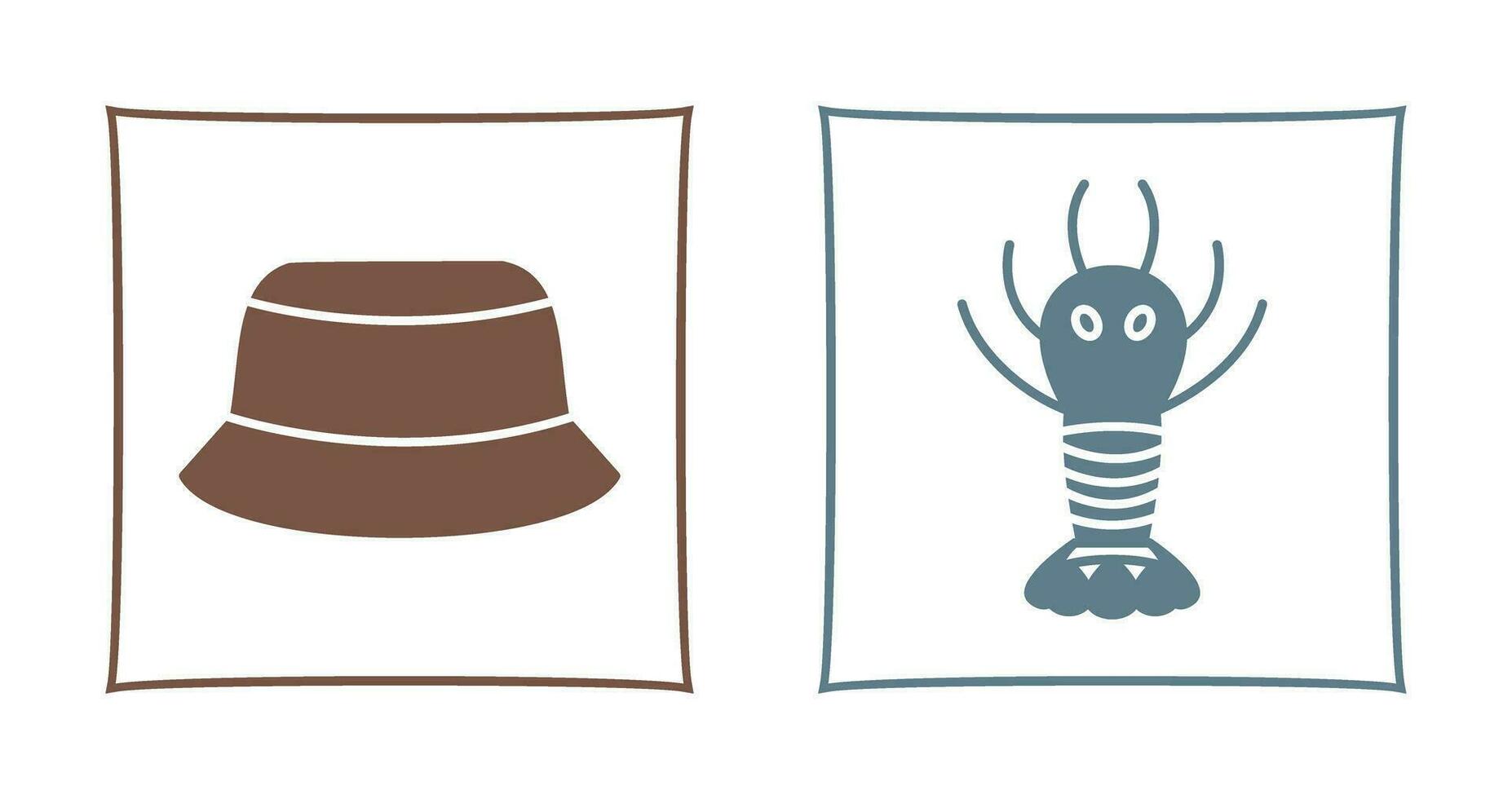 Men Hat and Lobster Icon vector