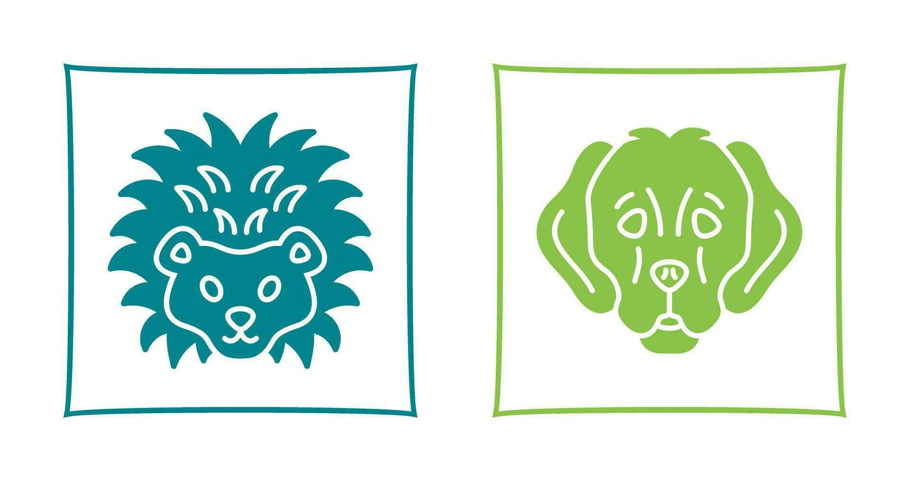 Hedgehog and Dog Icon vector