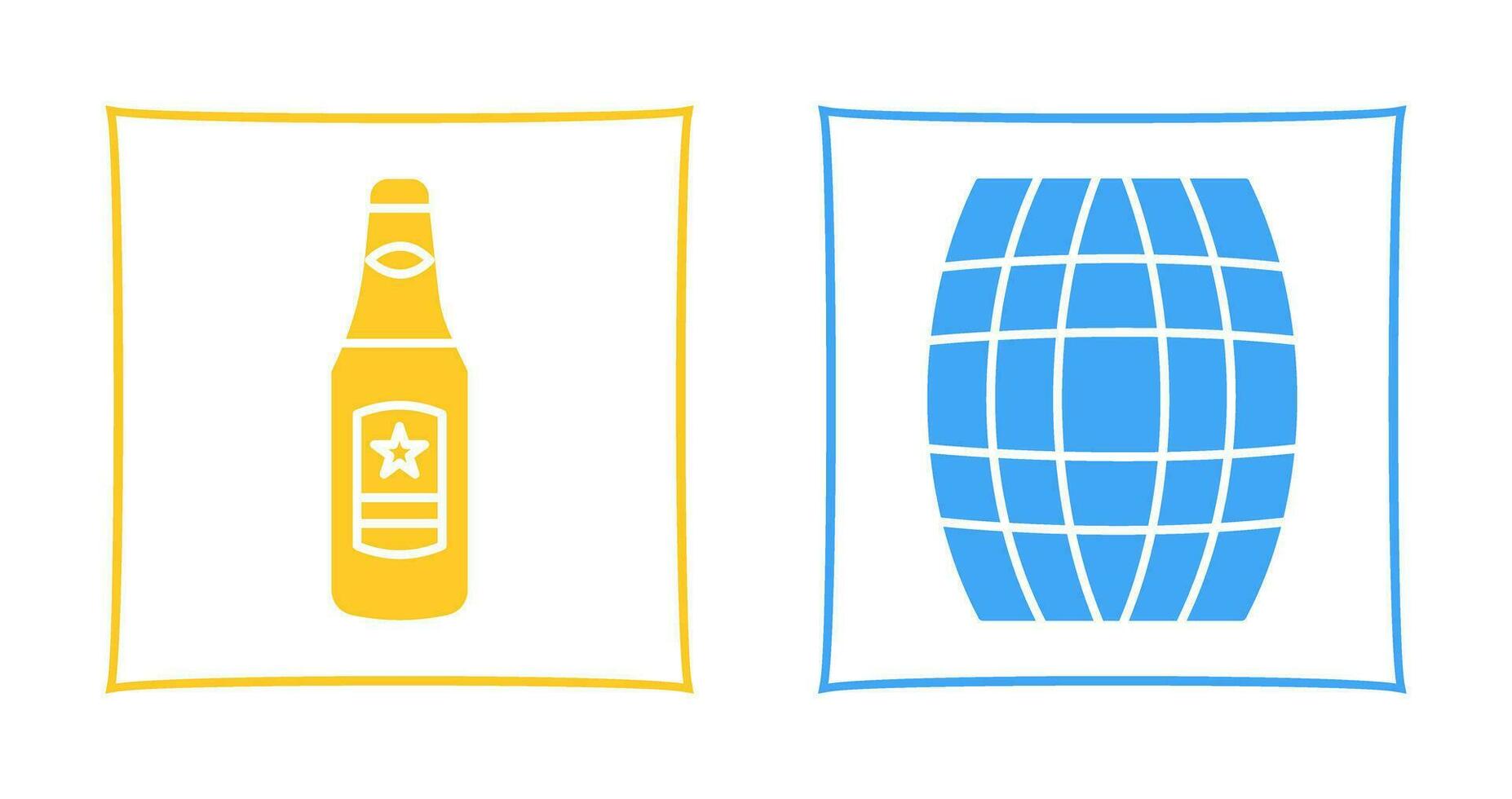 Beer Bottle and Barrel Icon vector