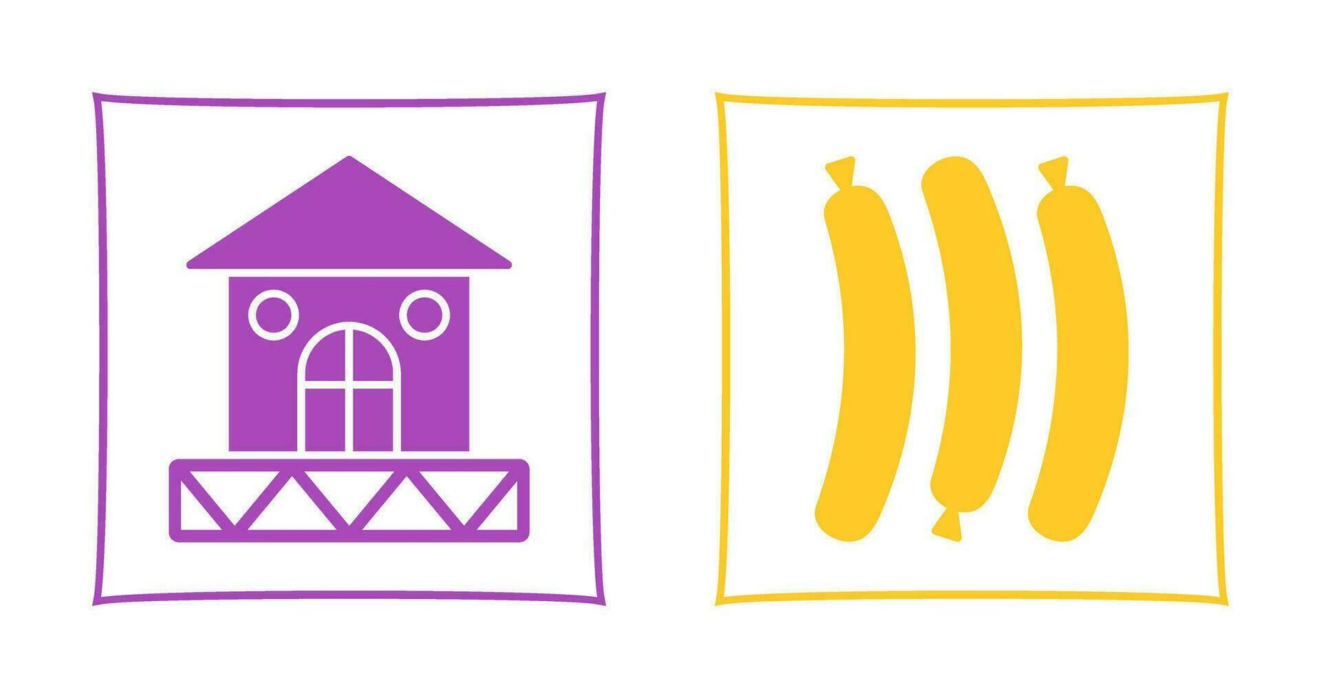 House and Hot Sausage Icon vector