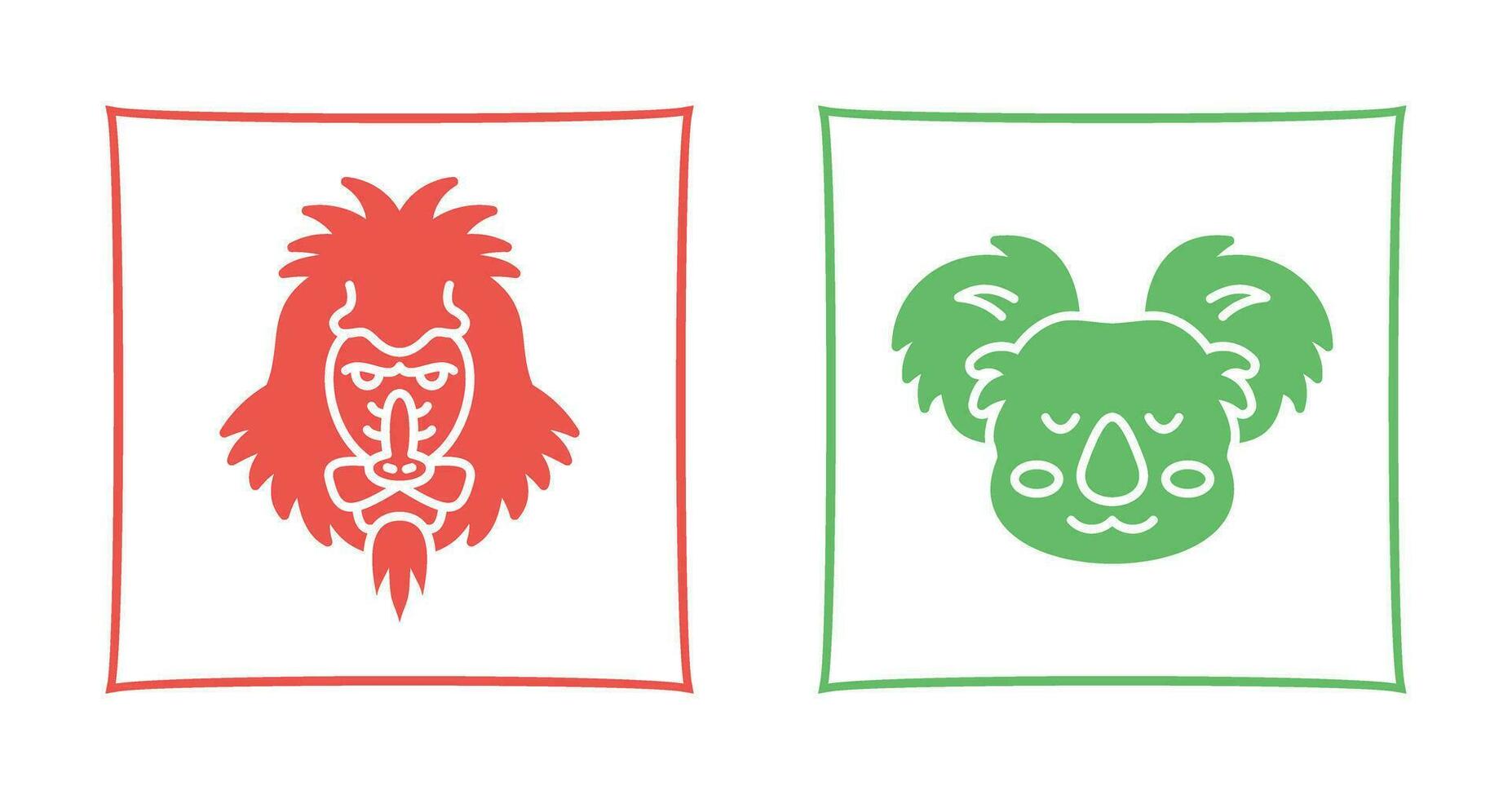 Mandrill and Koala Icon vector