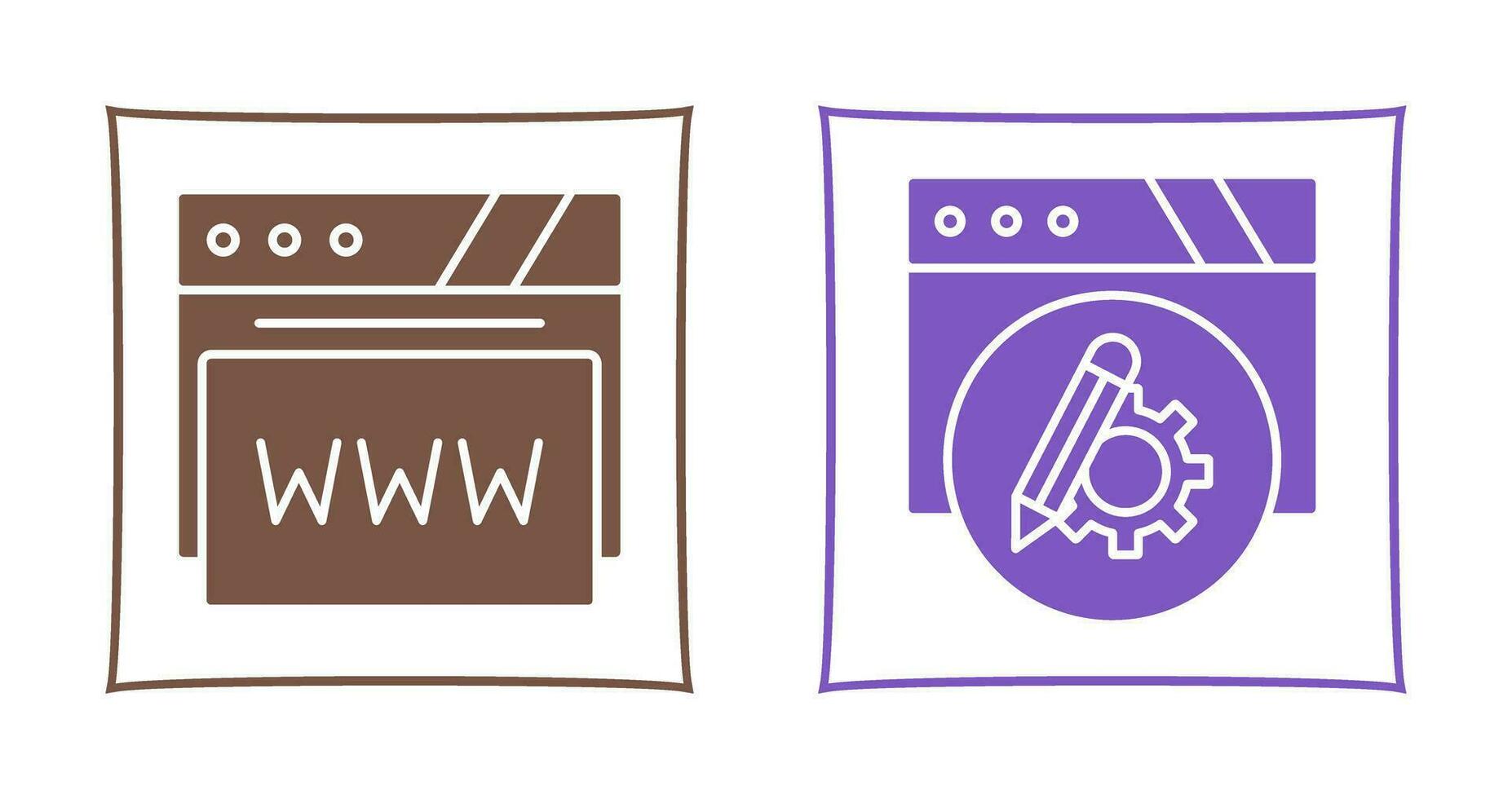 Setting and Web Browser Icon vector