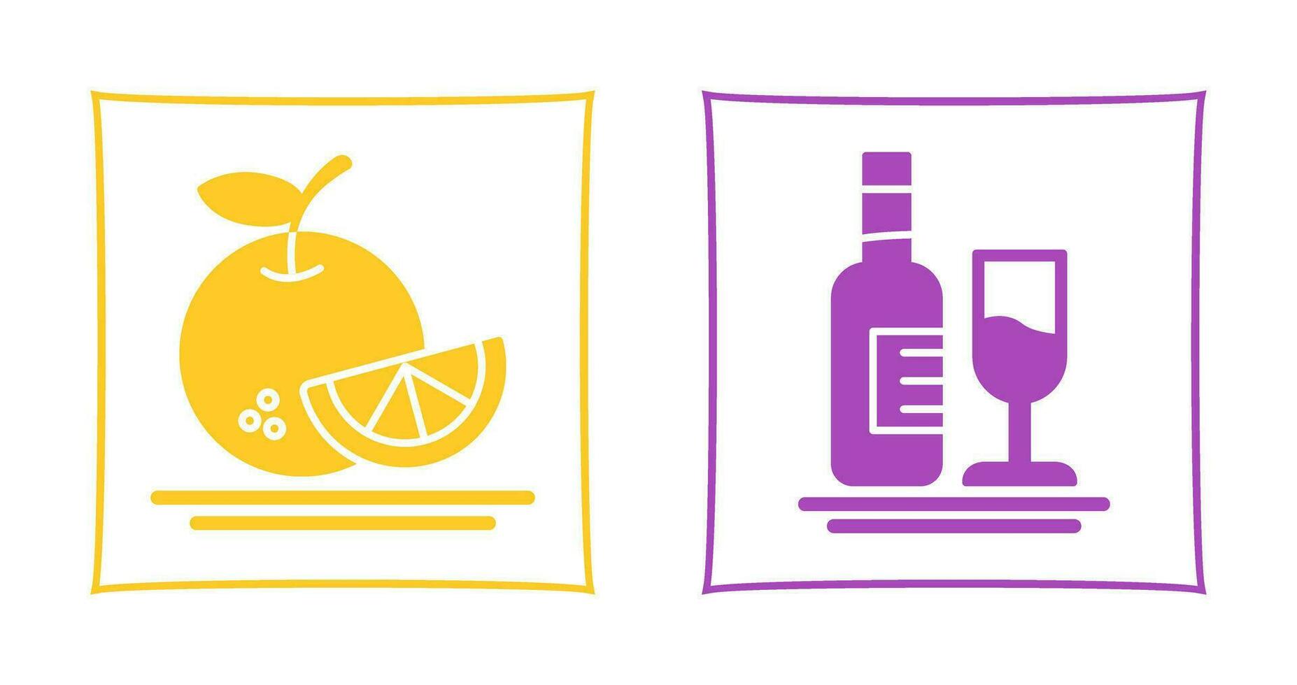 Orange and White Wine Icon vector