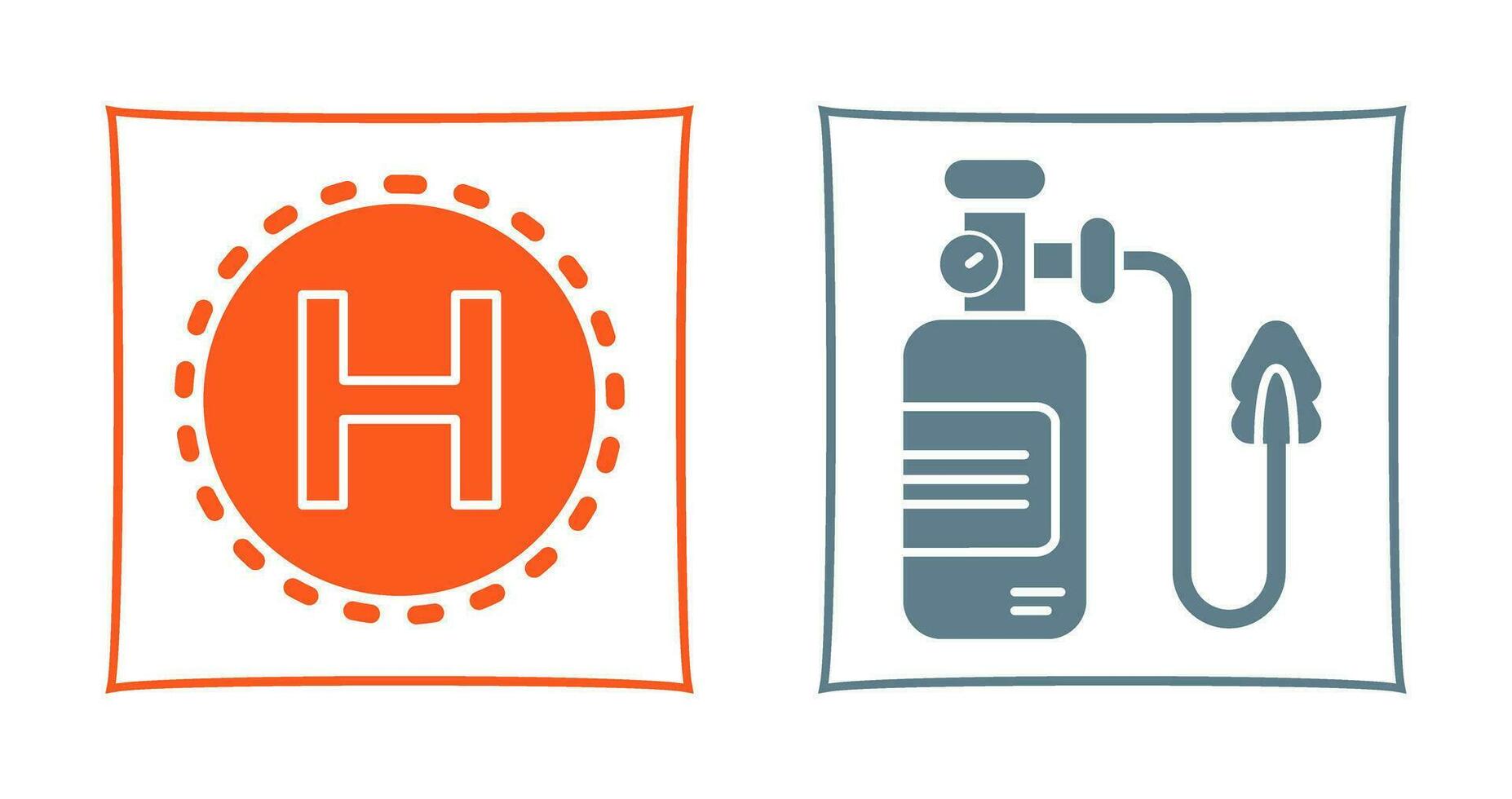 Helipad and Oxygen Icon vector