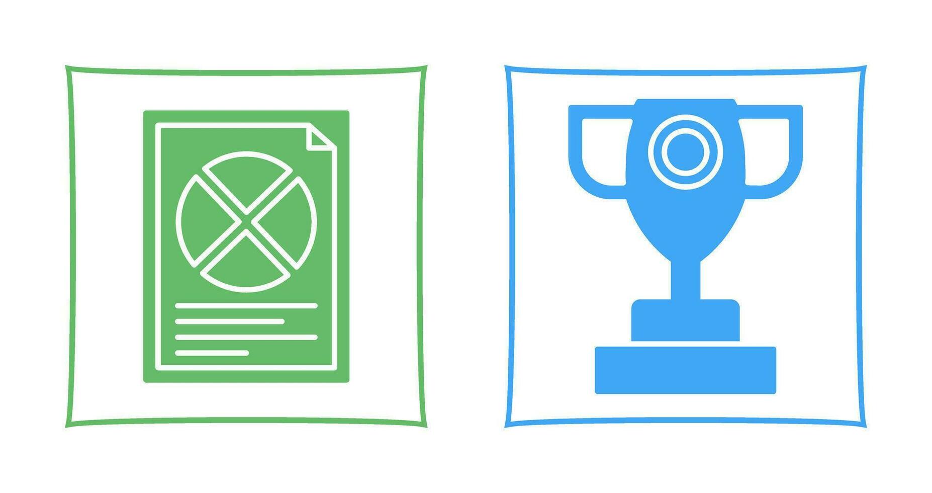 Pie Chart and Trophy Icon vector