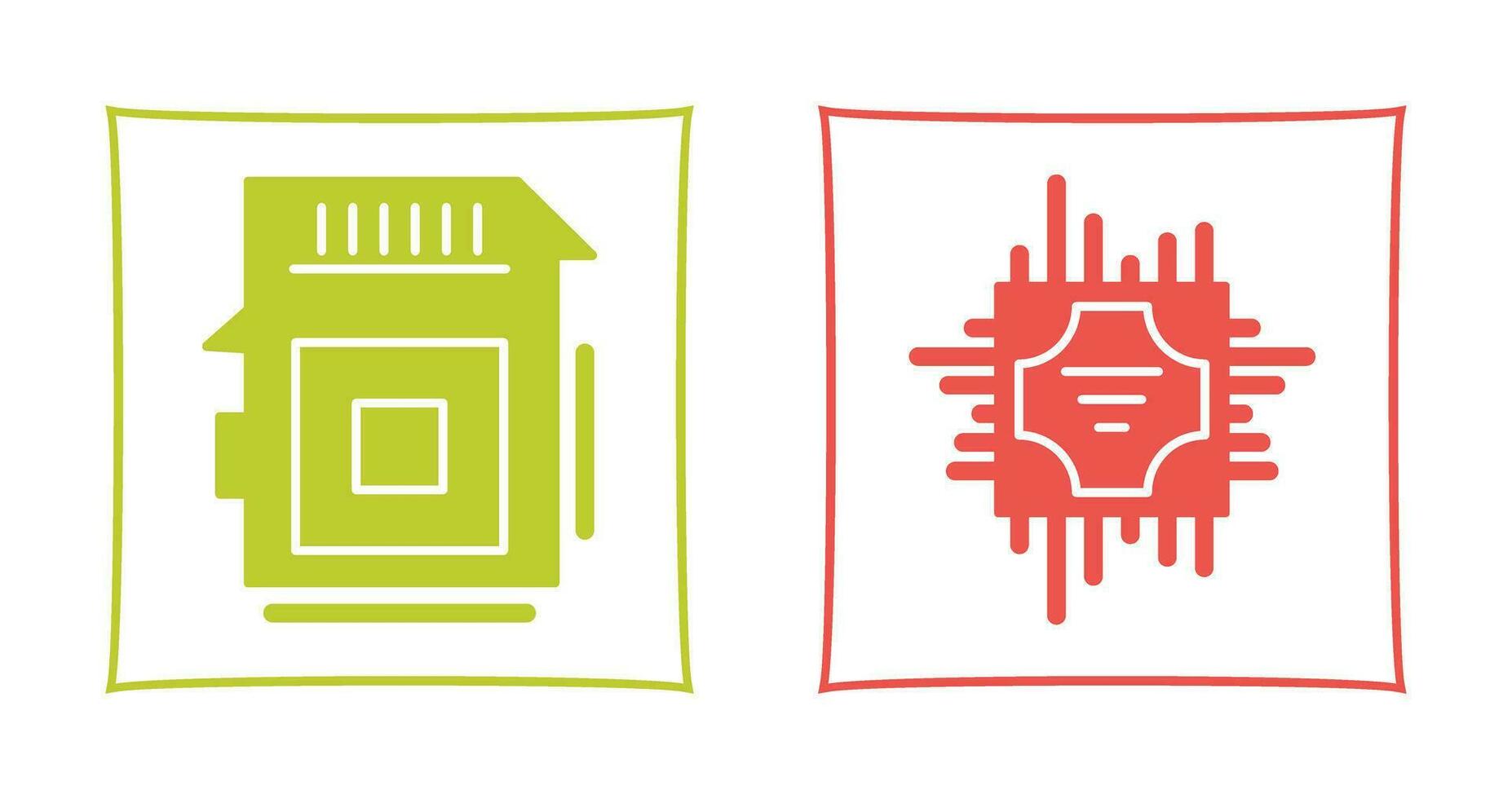 Sd Card and Cpu Icon vector
