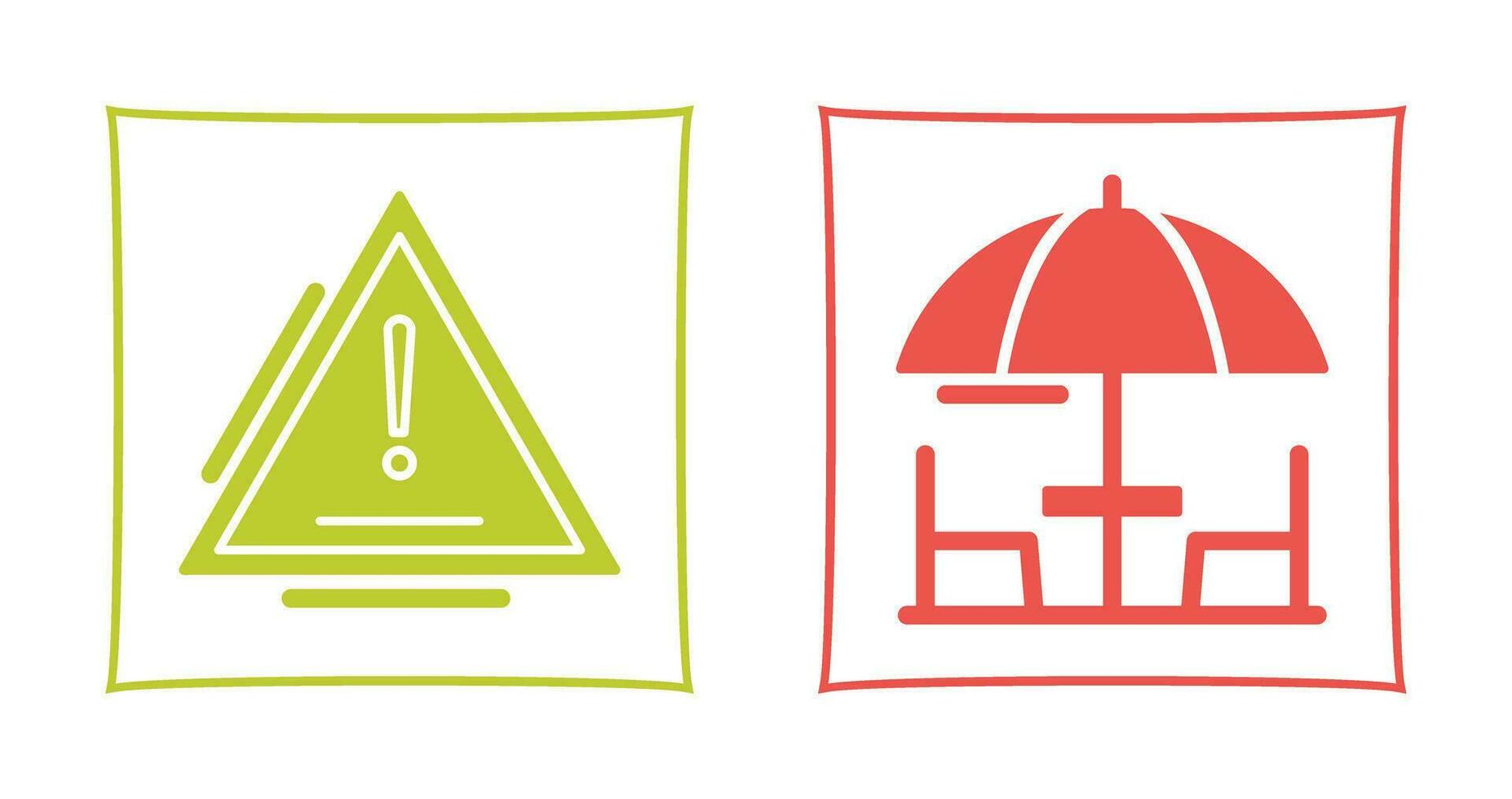 Warning and Umbrella Icon vector