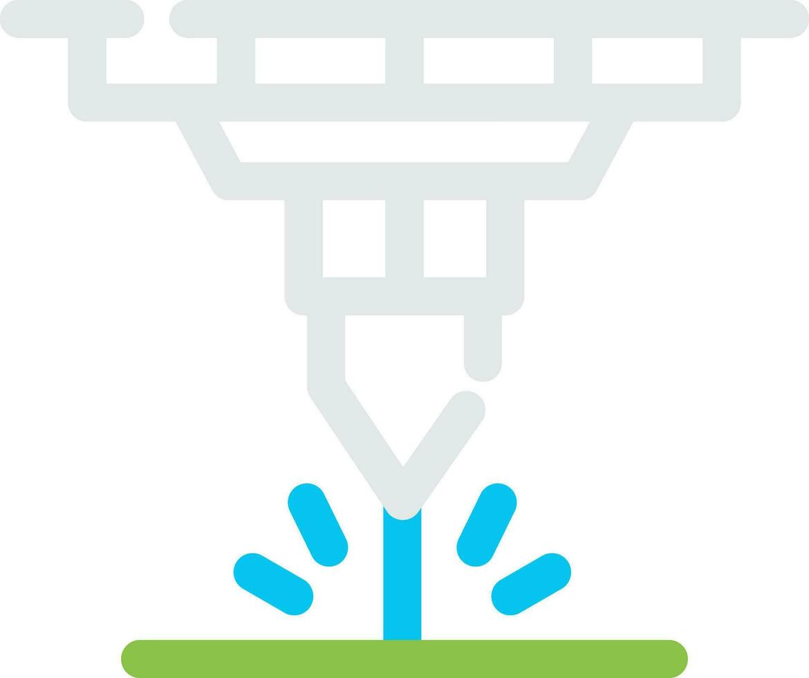 Water Cutting Machine Creative Icon Design vector