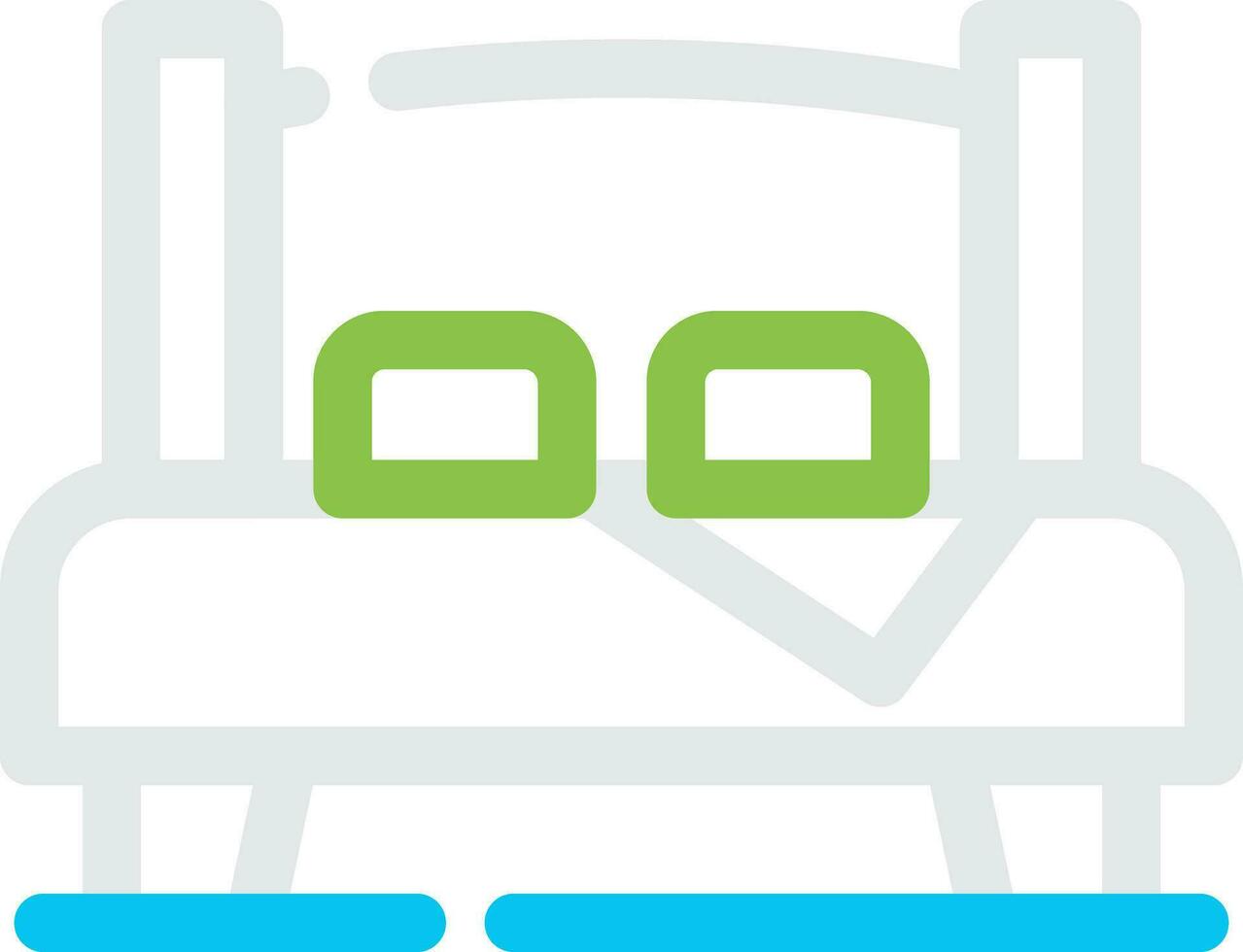 Double Bed Creative Icon Design vector