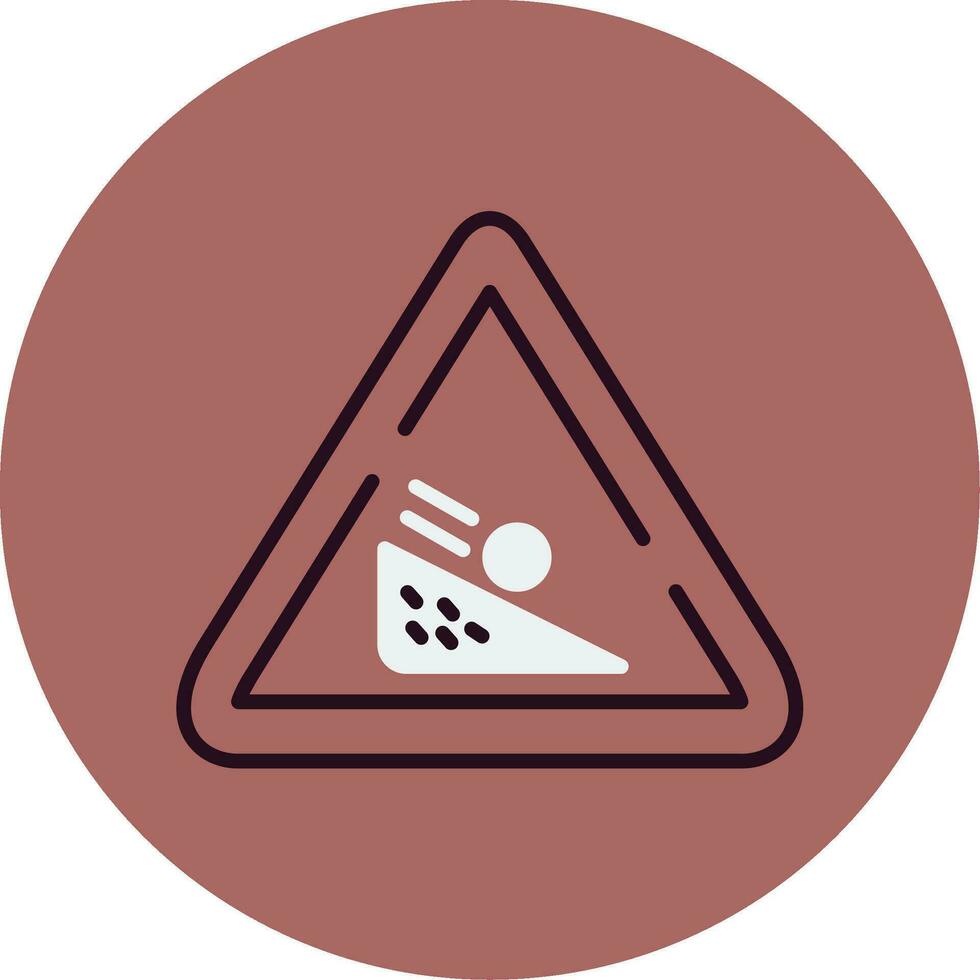 Falling Boulder Sign Vector Icon