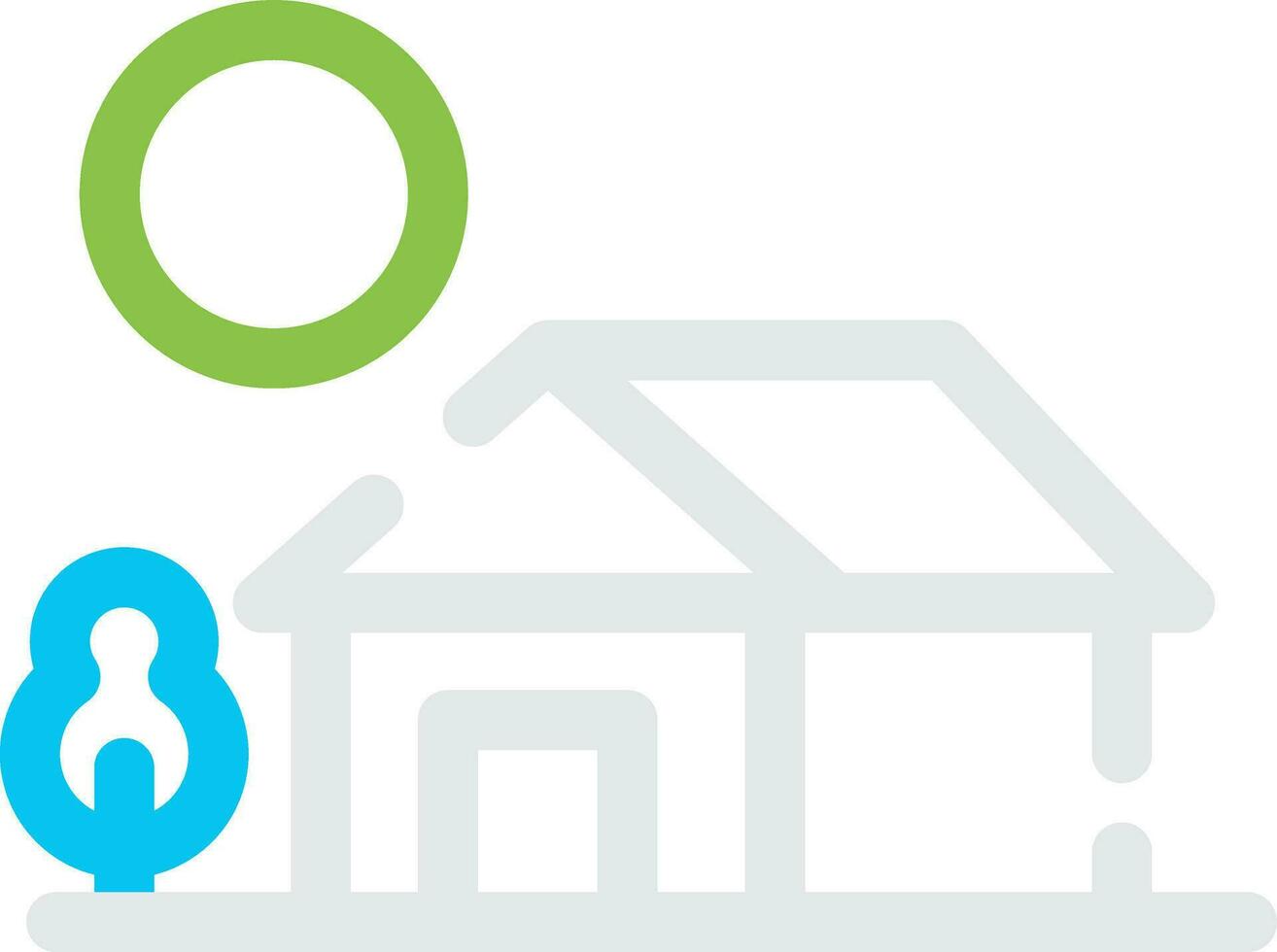Village Landscape Creative Icon Design vector