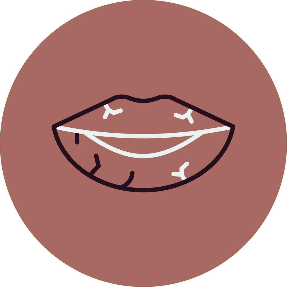 seco labios vector icono