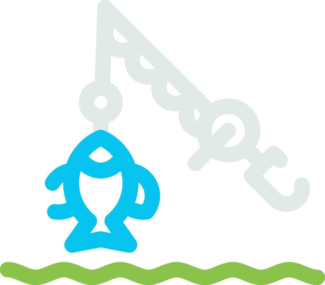 Lake Fishing Creative Icon Design vector