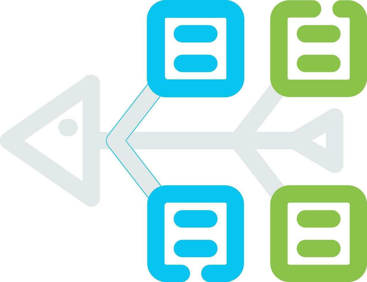 Fishbone Diagram Creative Icon Design vector