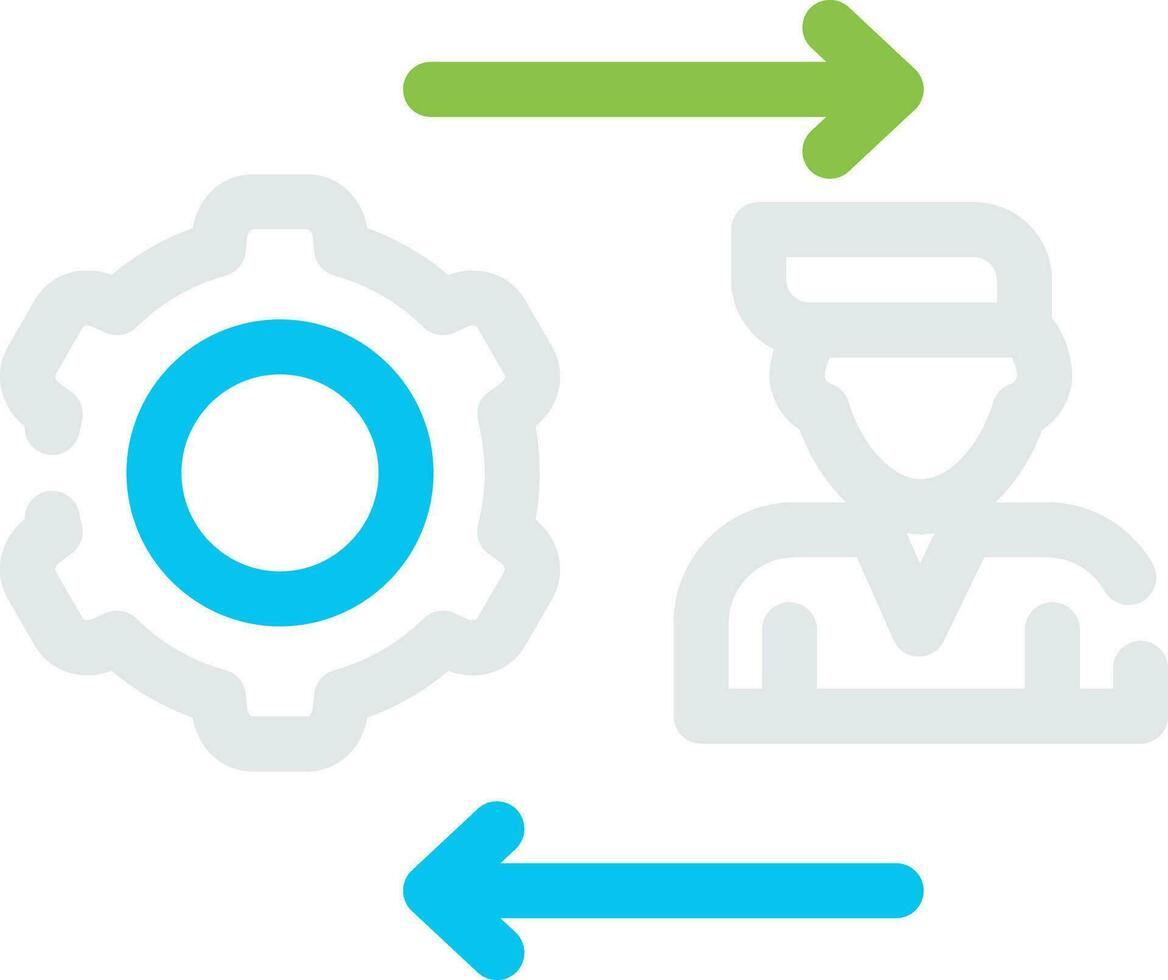 Machine to Person Creative Icon Design vector