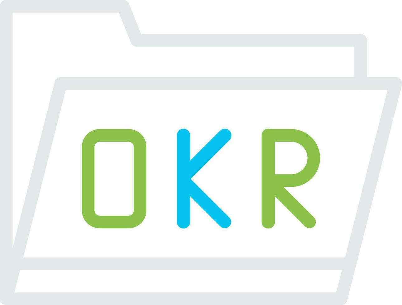 okr carpeta creativo icono diseño vector