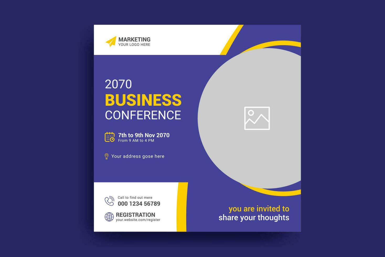 conference social media posts and banner design vector