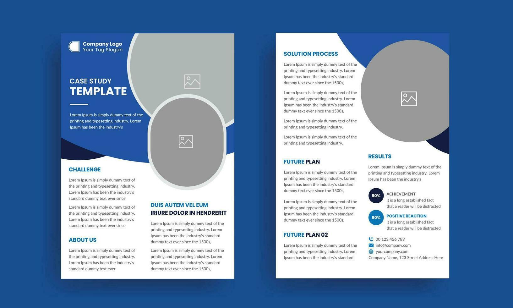 Business case study Double Side Flyer template vector