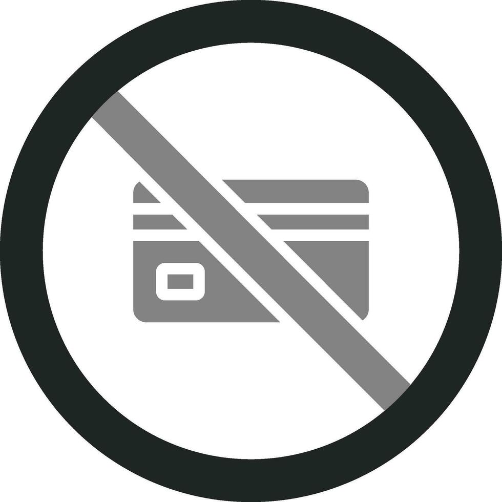 No Credit Card Vector Icon