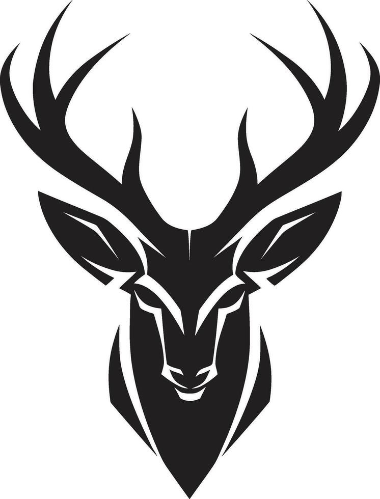 Majestic Deer A Modern Wildlife Masterpiece in Black Artistic Nature Black Deer Designs Homage to the Wild vector