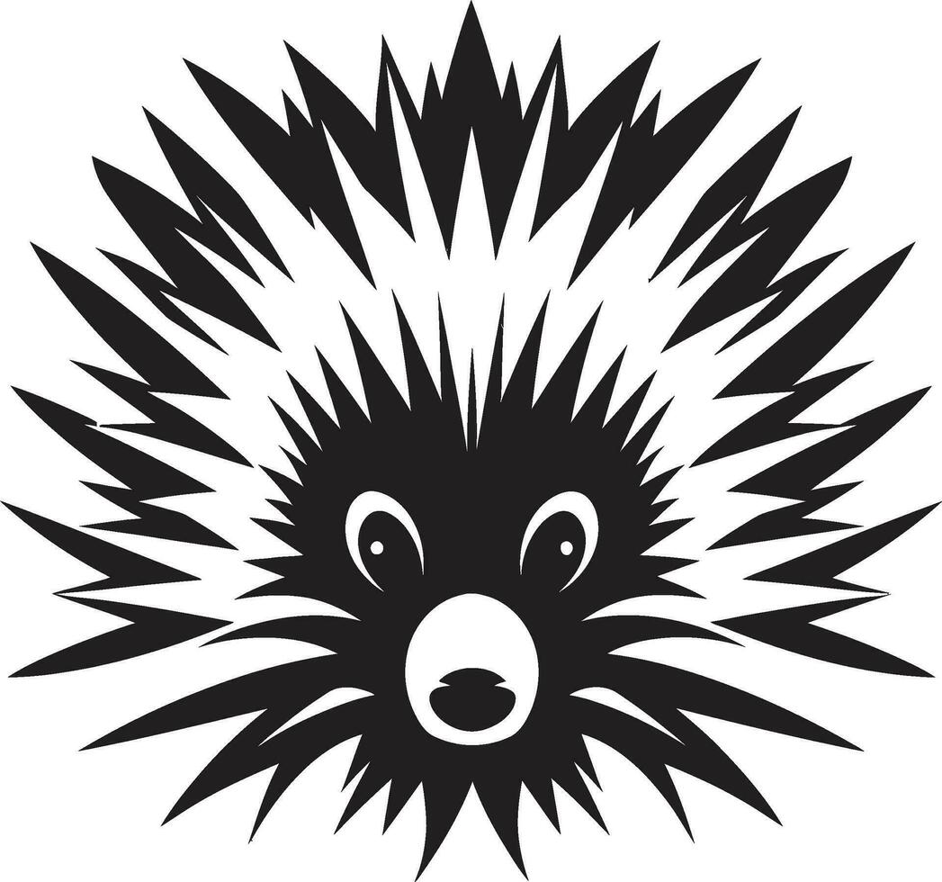 Porcupine Quill Crest Design Bold Black Porcupine Mark vector