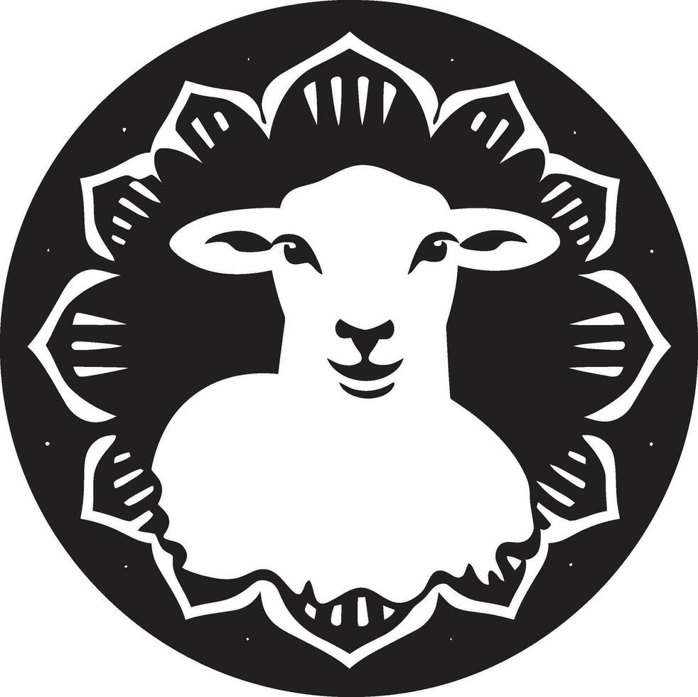 oveja icono en oscuridad vector majestad agraciado pastoreo logo negro oveja vector
