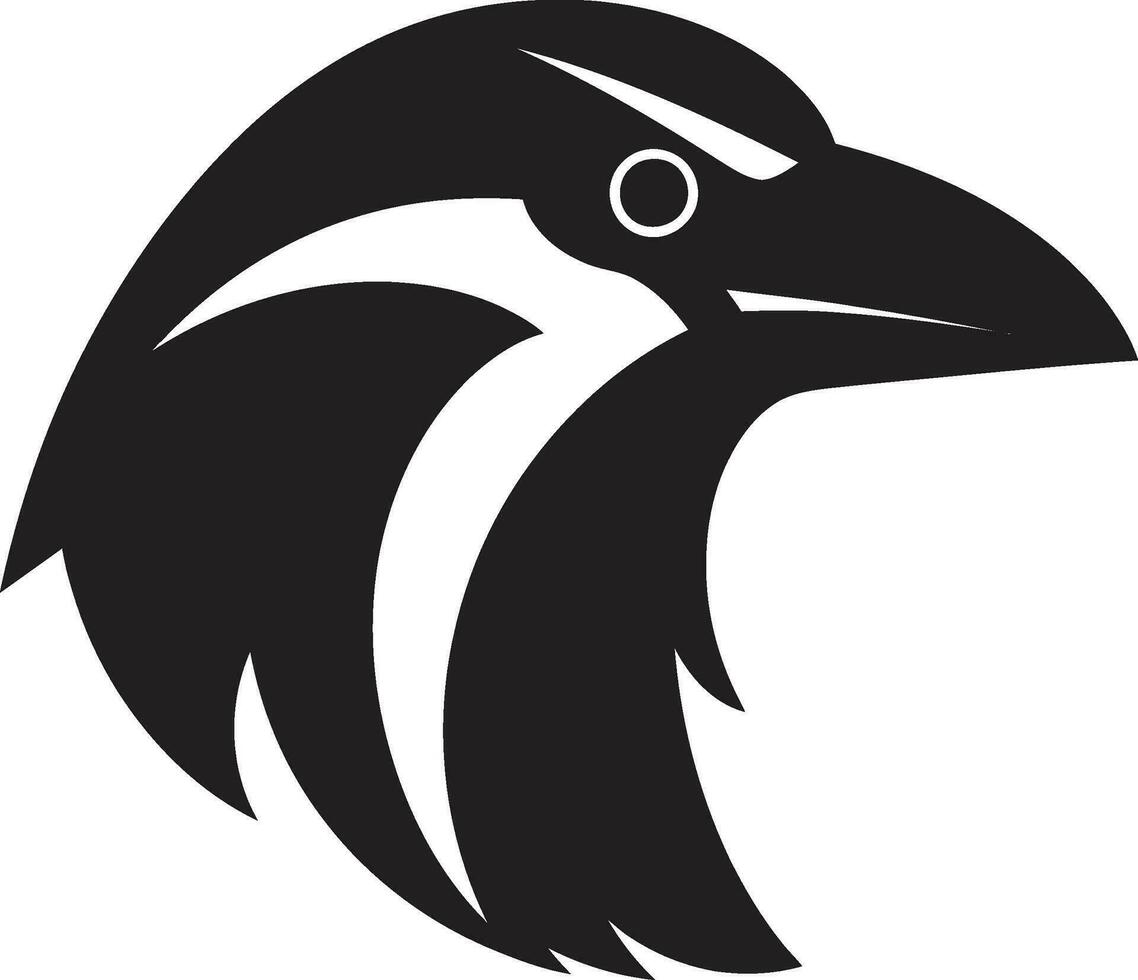 Bold Black Crow Vector Icon Stylish Raven Outline Design