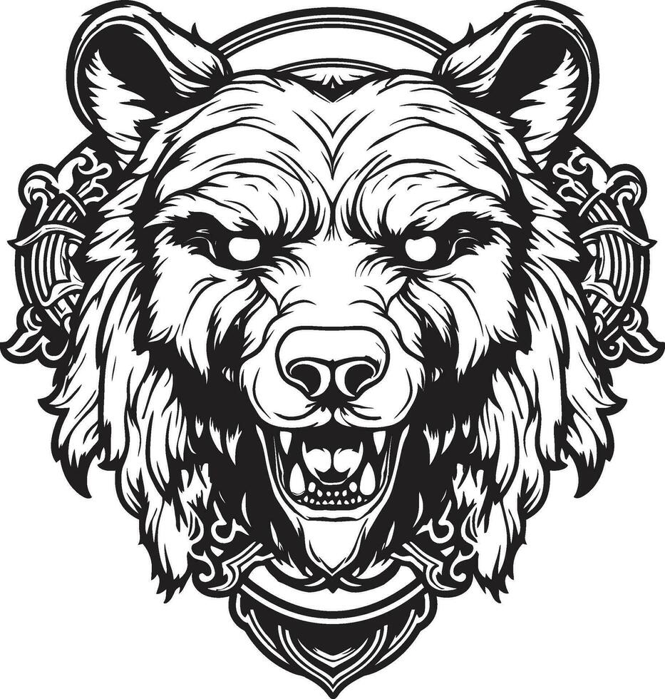 Bear Head Monogram Bear Coat of Arms vector