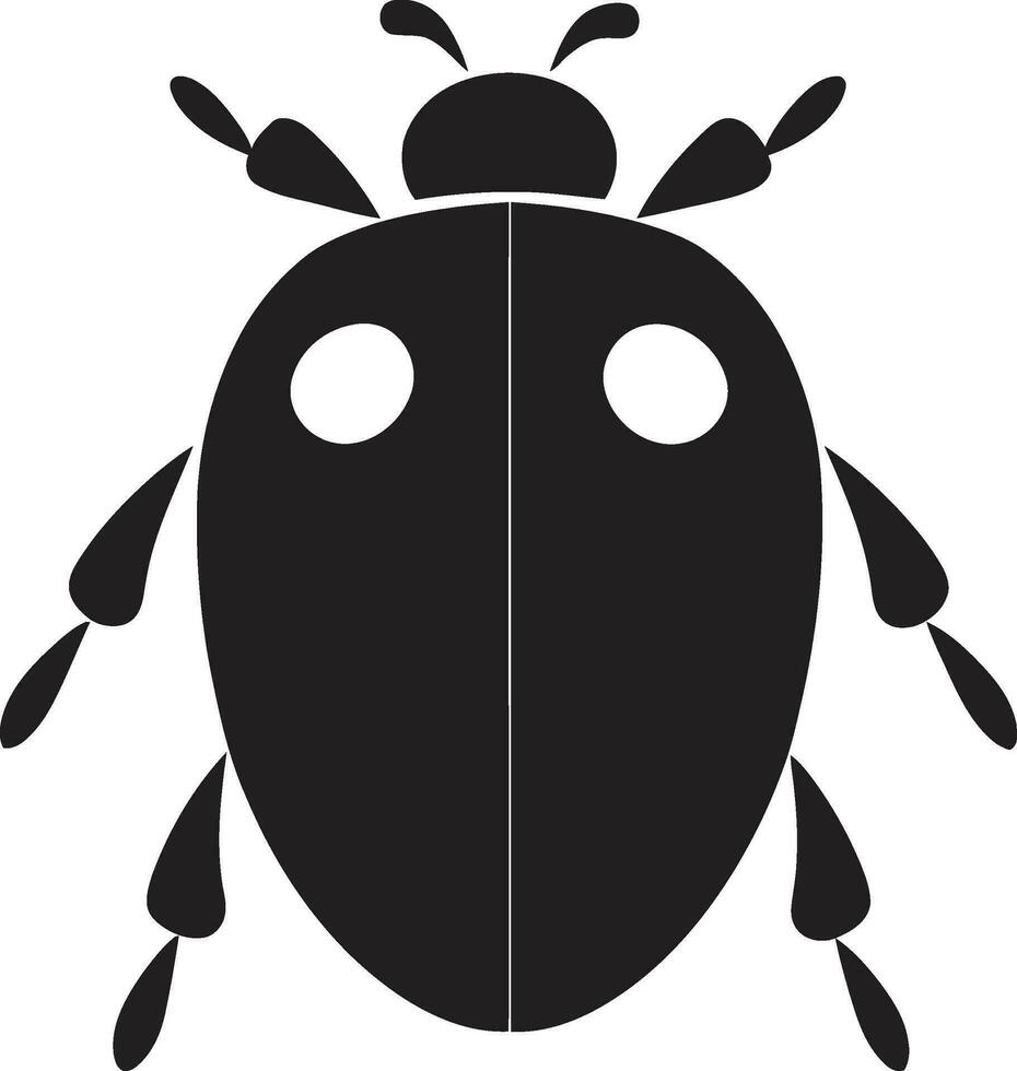 Sleek Silhouette of Delight Monochrome Ladybug Eyes of Intricate Beauty Elegant Ladybug Crest vector