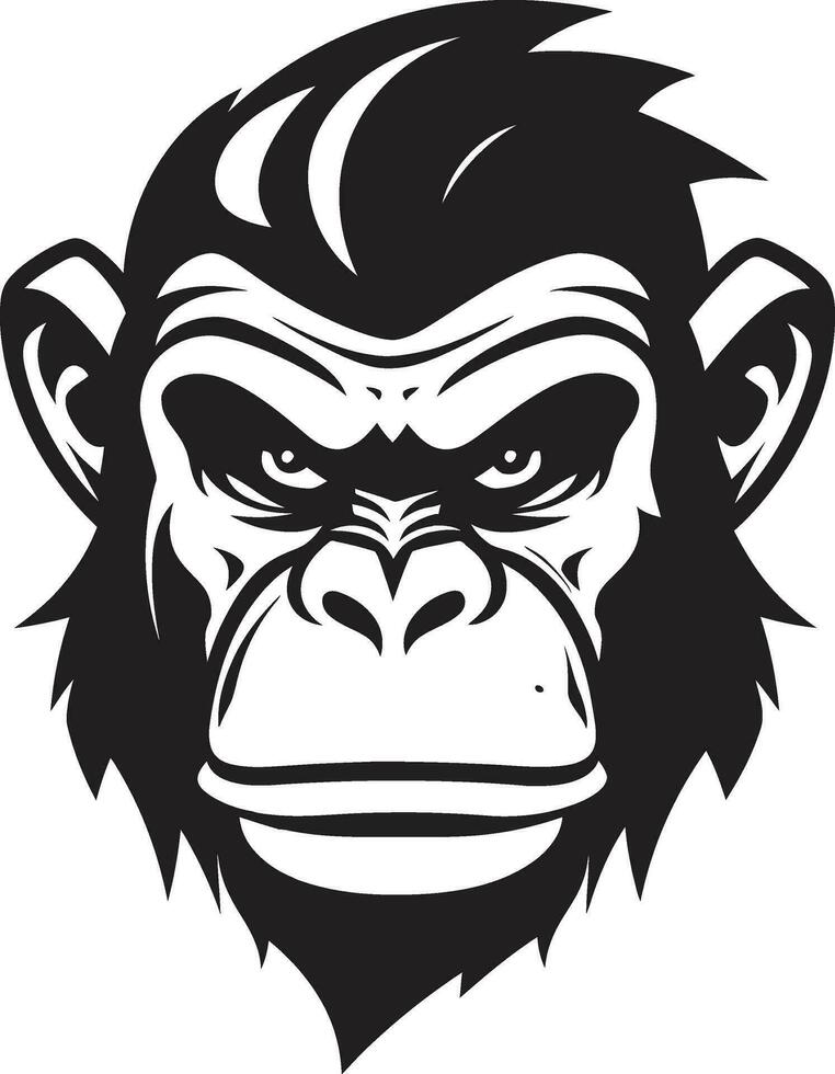 elegancia en naturaleza negro chimpancé emblema diseño misterio de el primate negro vector chimpancé icono