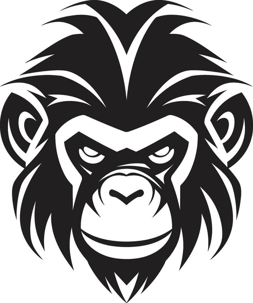 el Arte de sencillez negro vector mono logo elegancia en el selva chimpancé símbolo