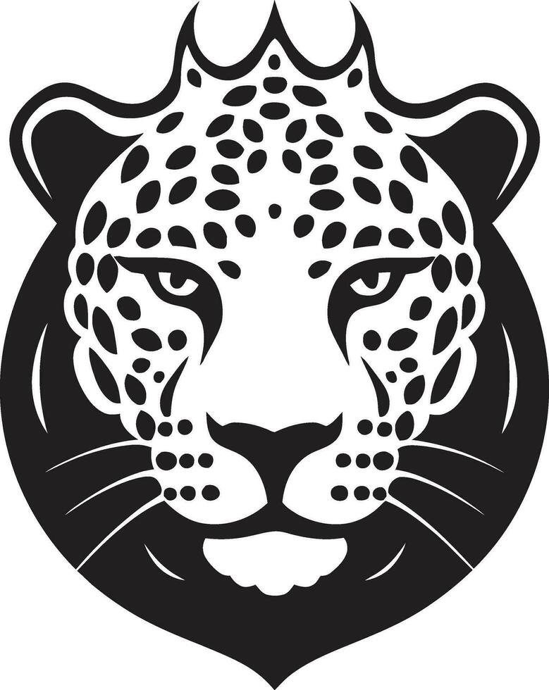 Minimalistic Cheetahs Grace Vector Beauty Elegant Tail and Paws Symbol