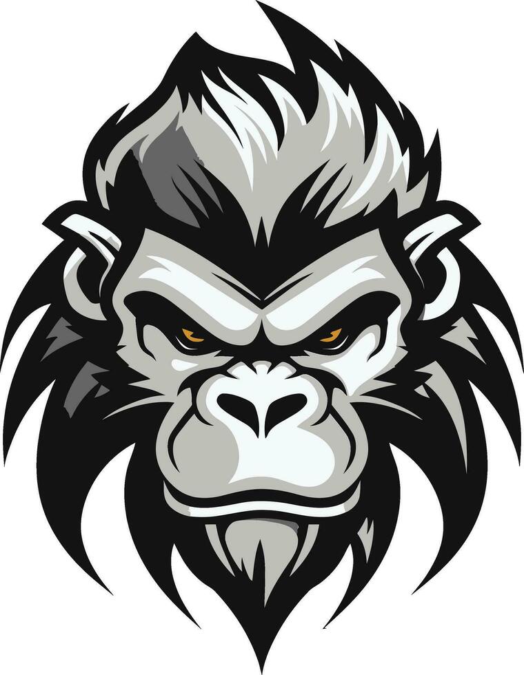 Baboon Face Badge Noble Baboon Emblem vector