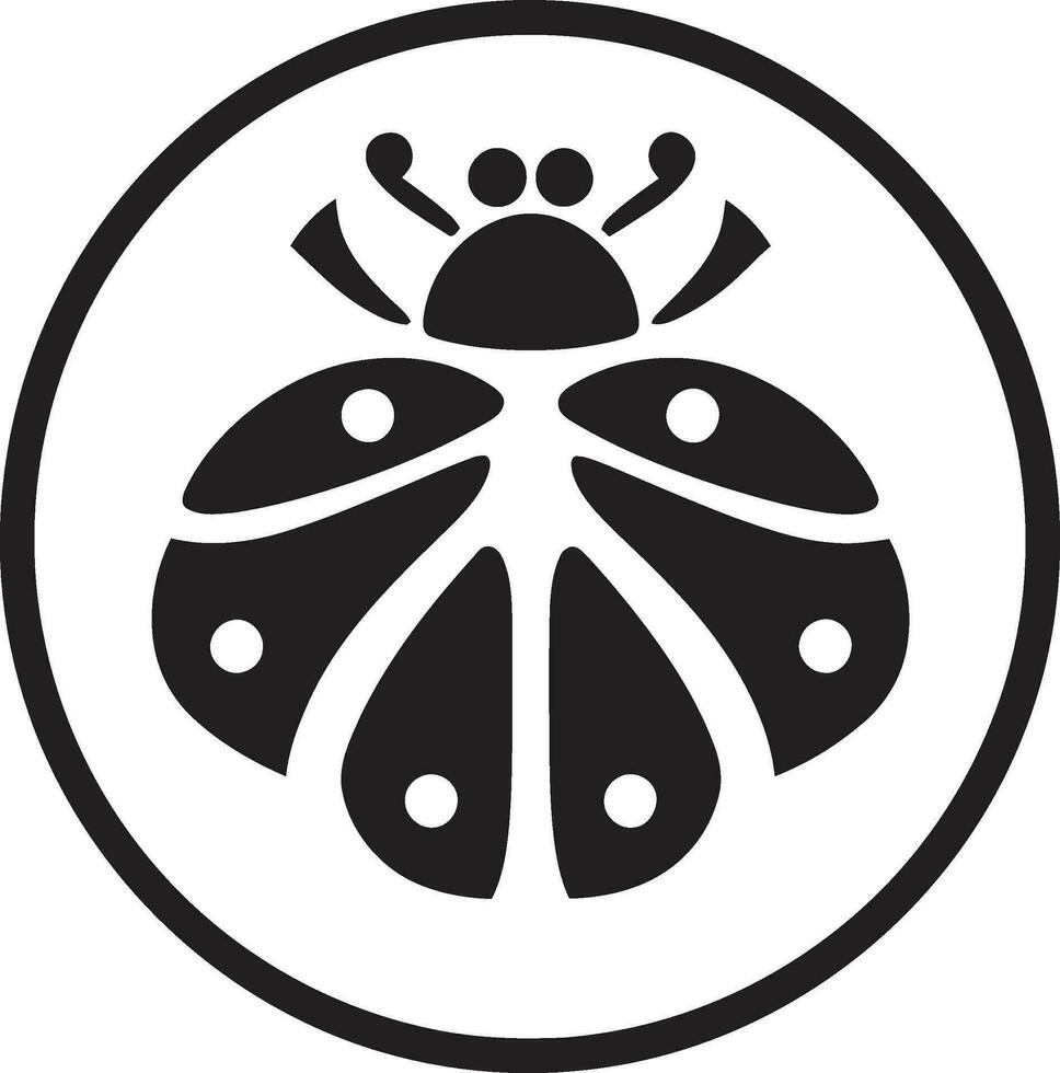 Silent Marvel The Ladybugs Artistic Monochrome Symbol Iconic Precision The Ladybugs Emblematic Splendor vector