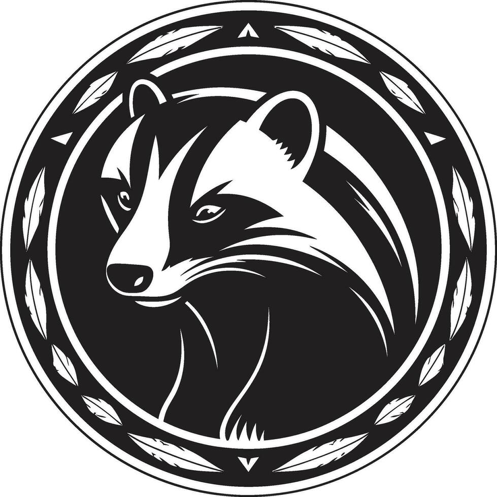 Badger Face Heraldry Badger Clan Insignia vector