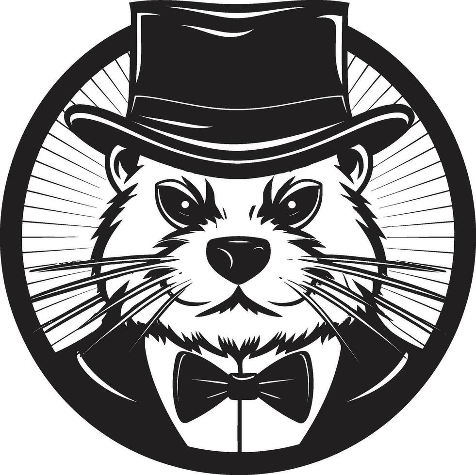 Ingenious Beaver Badge Beaver Crest Design vector