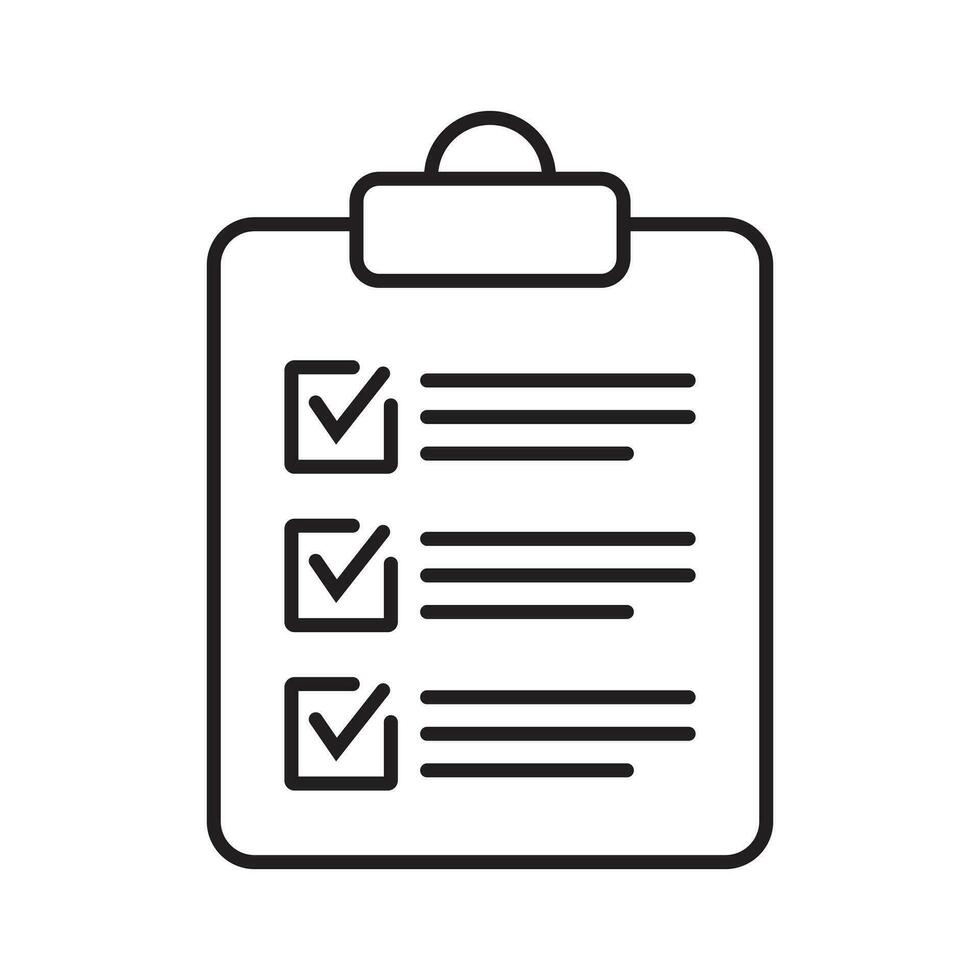 Clipboard line icon. Checklist sign symbol for web site and app design. vector