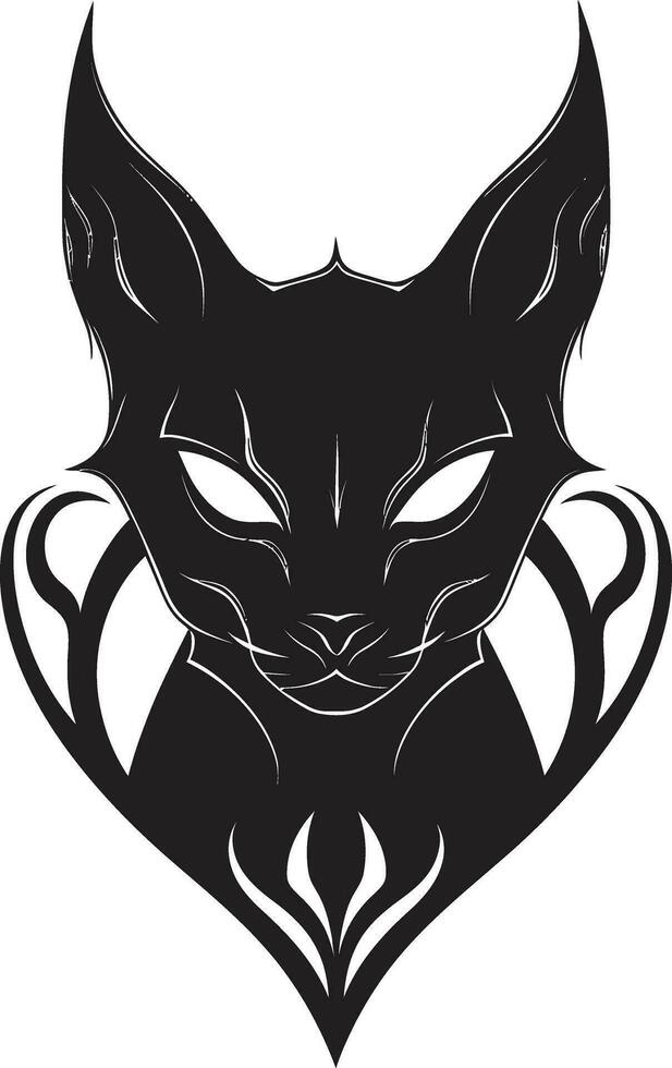 Black Cat Silhouette Elegance Defined Contemporary Feline Mark with Whiskers vector