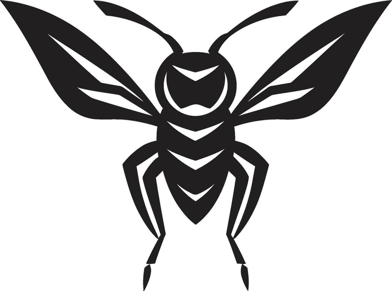 Silhouette of a Graceful Stinging Defender Geometric Emblem of Stinging Power in Black Simplicity vector