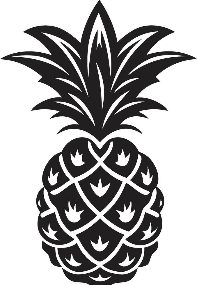 Abstract Pineapple Mark Geometric Noir Icon vector