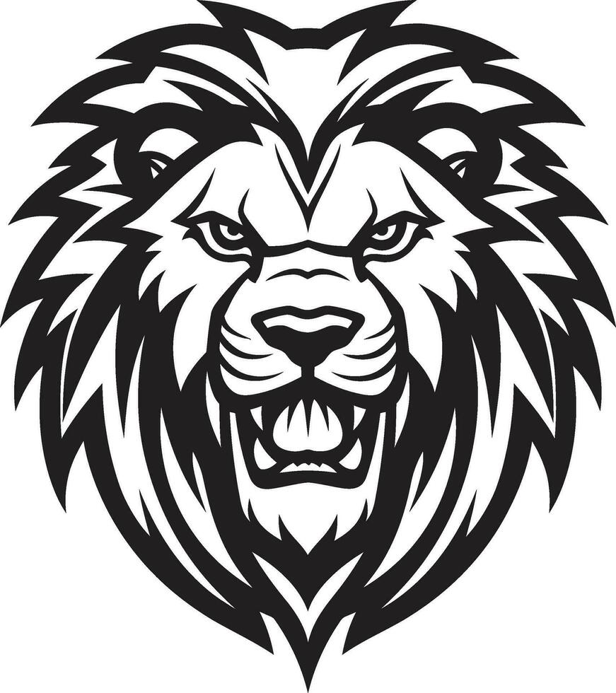 vector orgullo negro león logo audaz Rey negro león emblema