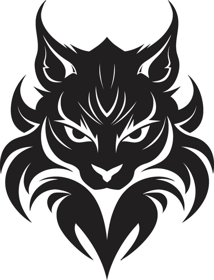 Minimal Cat Elegance in Vector Art Abstract Panther Symbol of Shadows