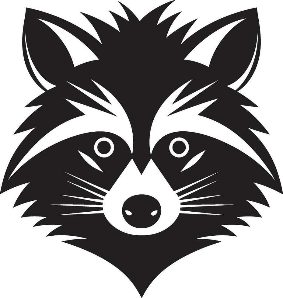 Tactile Black Raccoon Logo Unique Raccoon Silhouette Badge vector