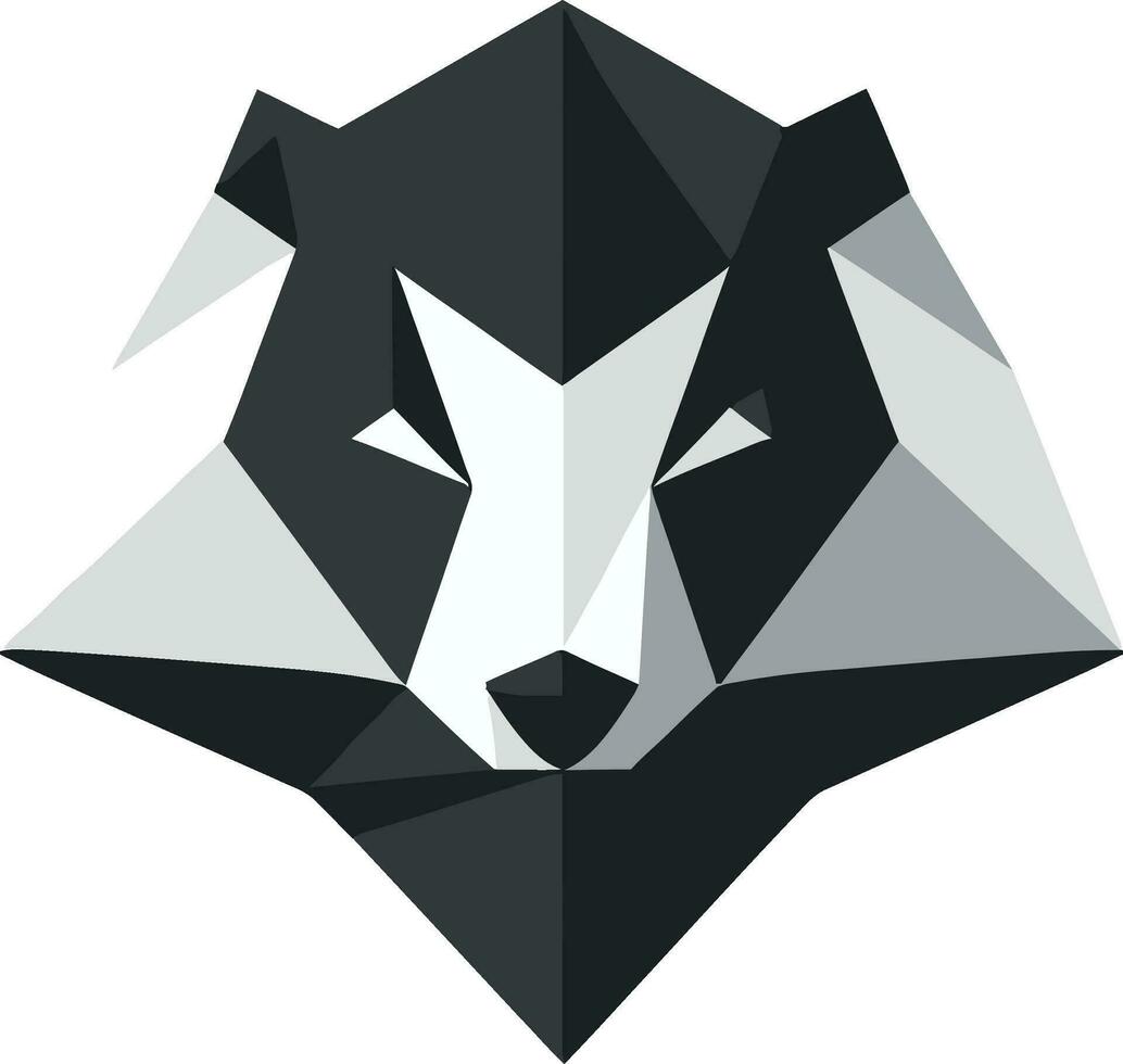 Vintage Badger Logo Geometric Badger Icon vector