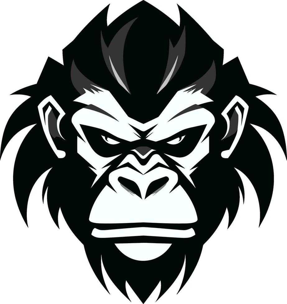 Primate King Icon Baboon Majesty Insignia vector
