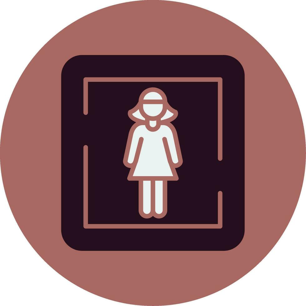 Female Toilet Sign Vector Icon