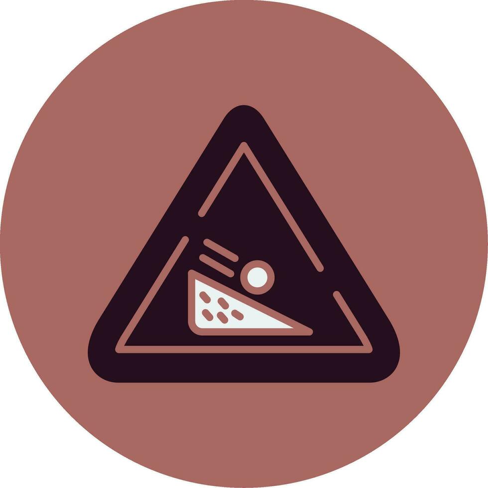 Falling Boulder Sign Vector Icon