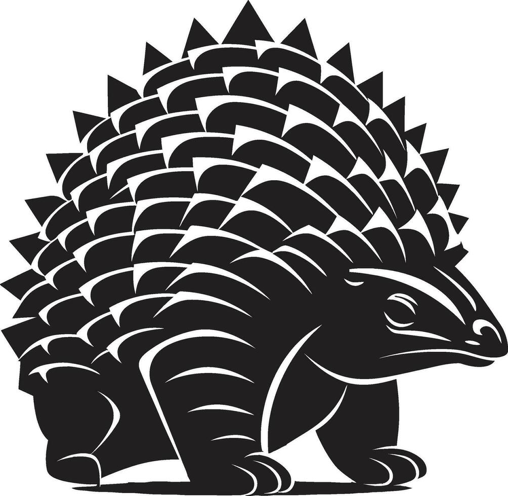 hecho a mano en oscuridad pulcro armadillo icono misterioso elegancia negro armadillo diseño vector